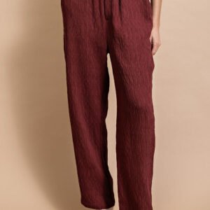Timeless Textured Elastic Waist Pants