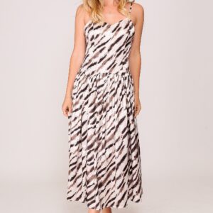 Dreamy Cream/Brown Print Dress