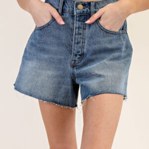 Raw Bottom Hem Denim Shorts
