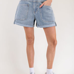 High Waisted Patch Pocket Shorts