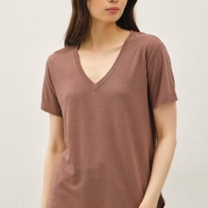 Linen V-Neck SS T-Shirt