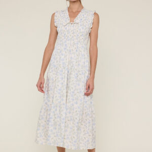 Flirty Floral Smocked Midi Dress