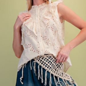 Floral Embroidery Stripe Top