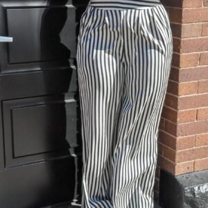Confident Striped Straight Leg Pants
