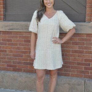 Timeless Tweed Puff Sleeve Dress